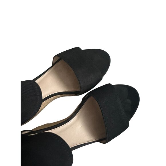 PELLE MODA Womens Black Espadrille Wedges Size 6.5 - Picture 2 of 9